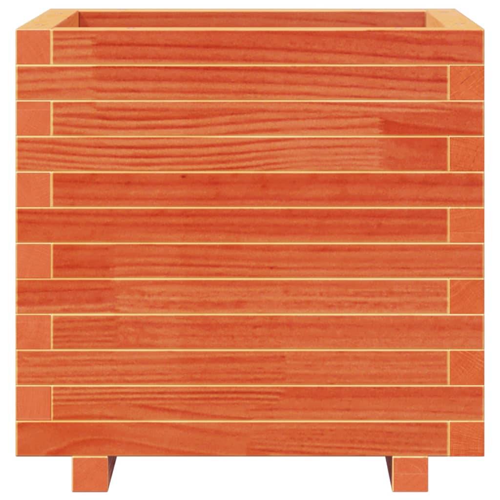 Jardinière | Pot de fleurs | Cache-pot | Bac à fleurs cire marron 50x50x49,5 cm bois de pin massif - Image 5