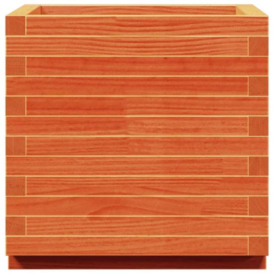 Jardinière | Pot de fleurs | Cache-pot | Bac à fleurs cire marron 50x50x49,5 cm bois de pin massif - Image 6