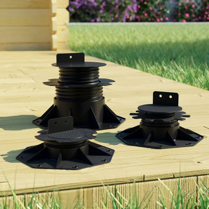 Lot de 10 plots 30-60 mm pour terrasse bois et composite - Coloris - Noir, Unités - 10 plots - Image 5