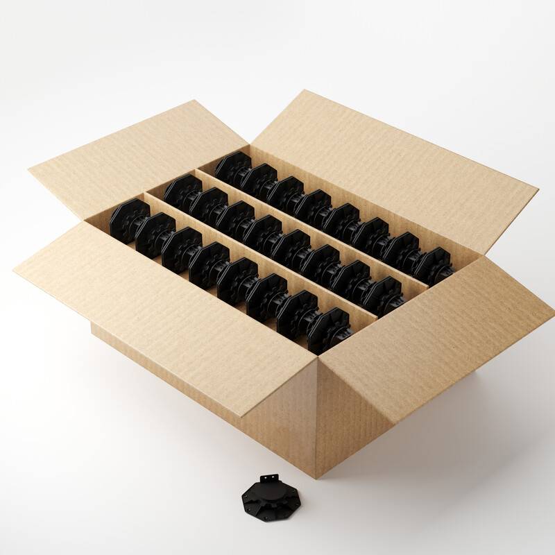 Lot de 10 plots 30-60 mm pour terrasse bois et composite - Coloris - Noir, Unités - 10 plots - Image 2