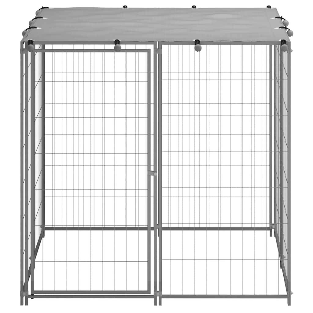 Vidaxl - Chenil Argenté 110x110x110 cm Acier vidaXL 150785 - Imagen 5