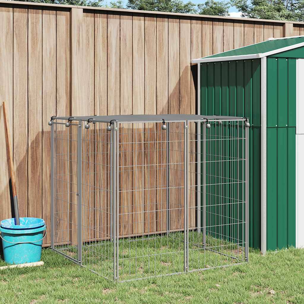 Vidaxl - Chenil Argenté 110x110x110 cm Acier vidaXL 150785 - Imagen 1