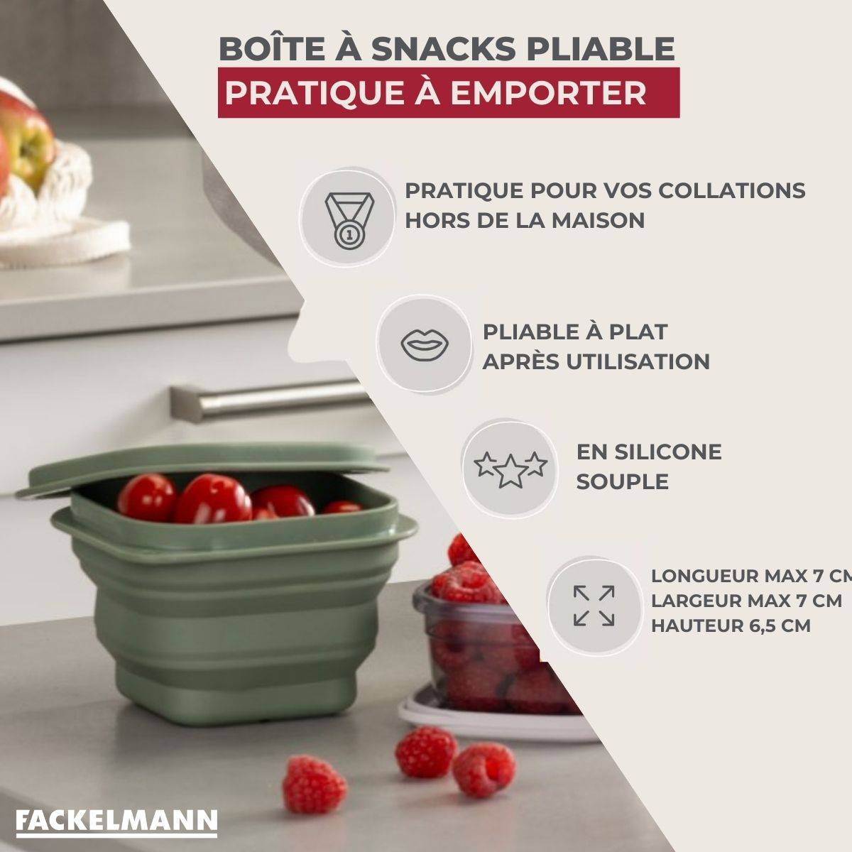 Lot de 8 lunch box 1 L avec 8 ustensiles de cuisine Fackelmann Storage - Image 3