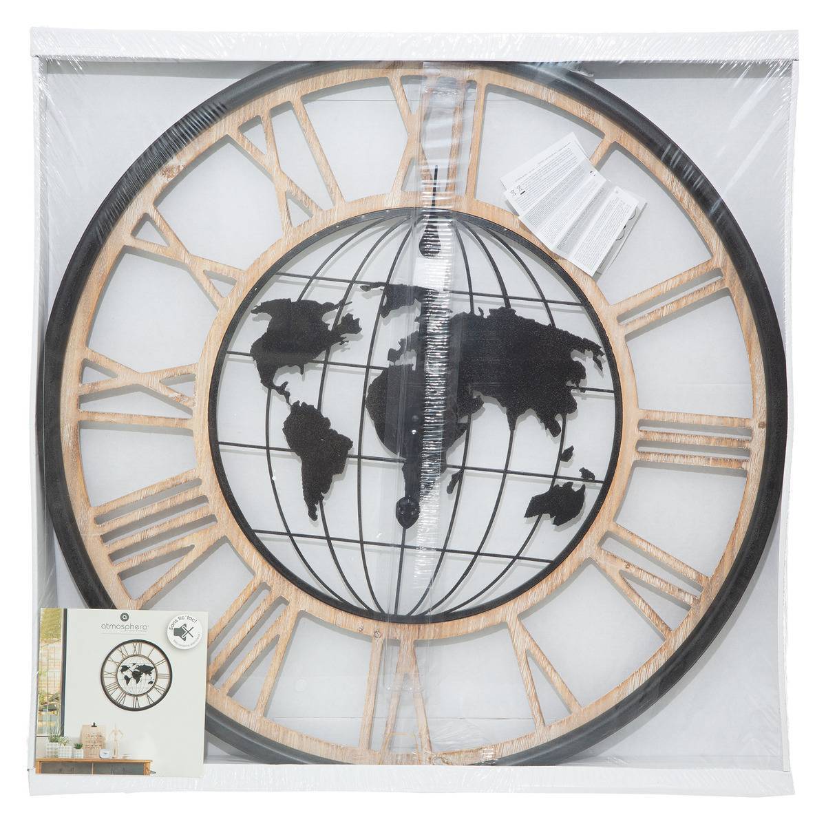 Atmosphera - Horloge monde noir D67cm - Atmosphera Créateur d'intérieur - Imagen 2