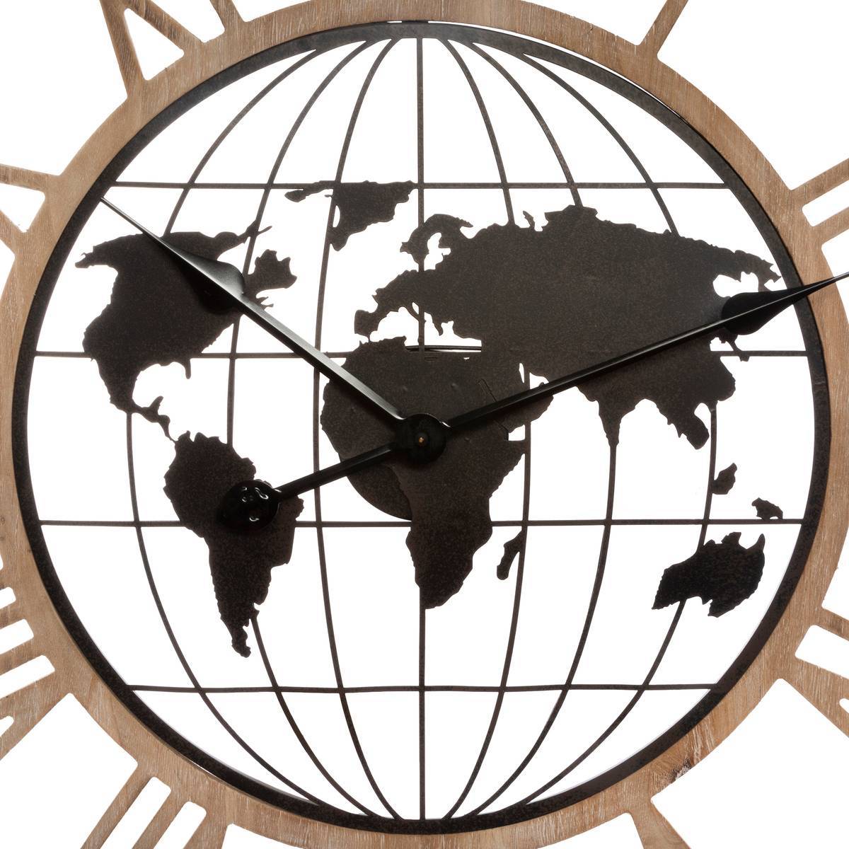 Atmosphera - Horloge monde noir D67cm - Atmosphera Créateur d'intérieur - Imagen 4