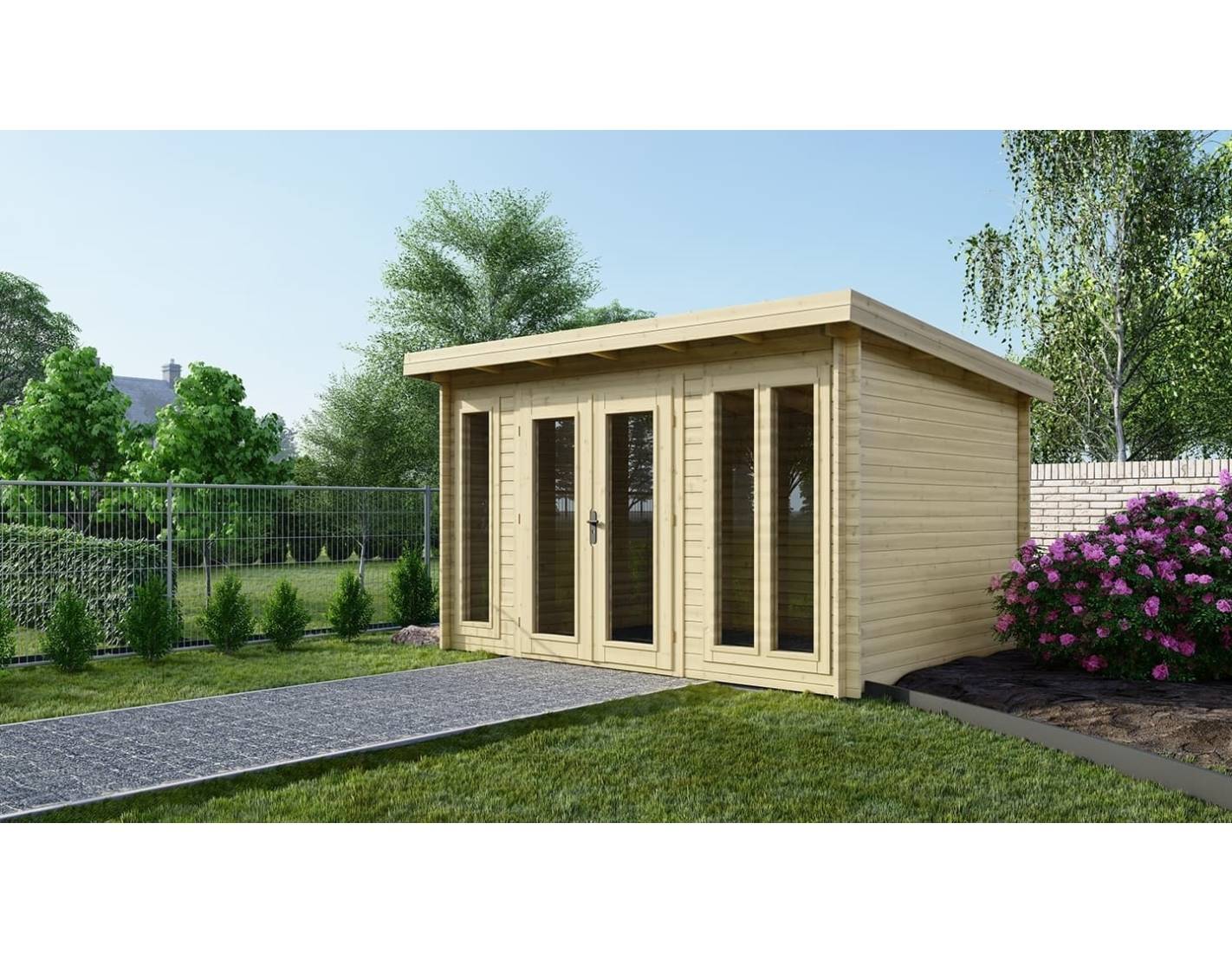 Altanka - Abri de jardin en bois - 16m2 - 4x4m - Ep. 34mm - Couleur: naturel - DOM653 - ALTANKA - Imagen 1