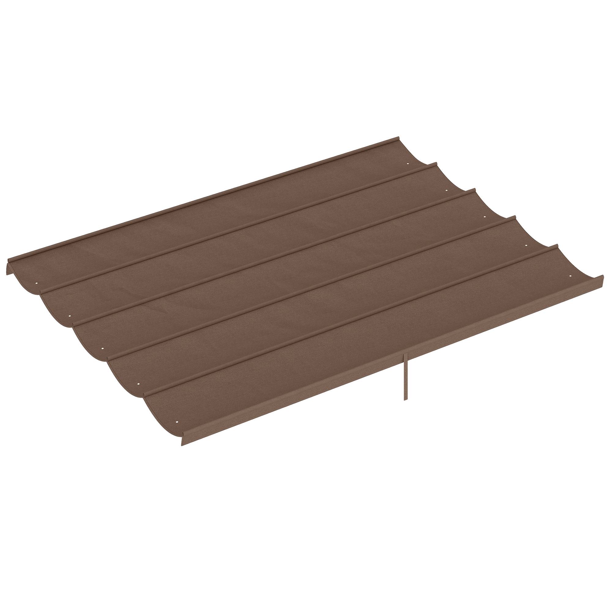 Toile de remplacement rétractable 3,5 x 2,6 m pour pergola 4 x 3 m, avec 10 trous de drainage, couleur café. - Image 1