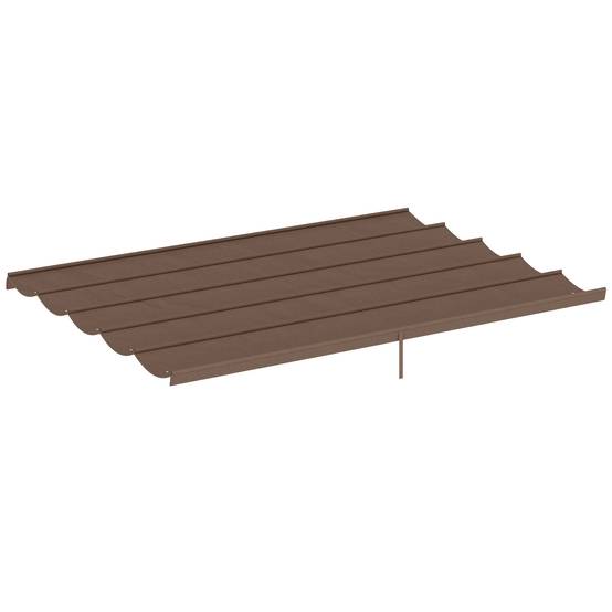 Toile de remplacement rétractable 3,5 x 2,6 m pour pergola 4 x 3 m, avec 10 trous de drainage, couleur café. - Image 2
