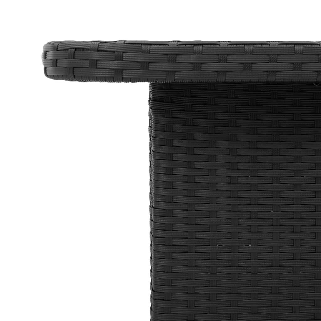 Table de jardin résine tressée et bois acacia noir 110 x 110 x 71 cm - PANGIVO - Image 8