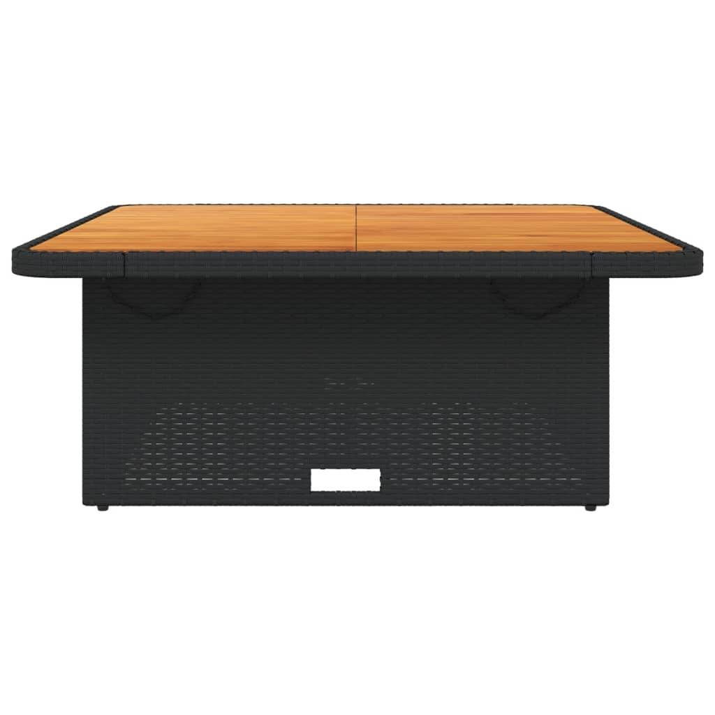 Table de jardin résine tressée et bois acacia noir 110 x 110 x 71 cm - PANGIVO - Image 5