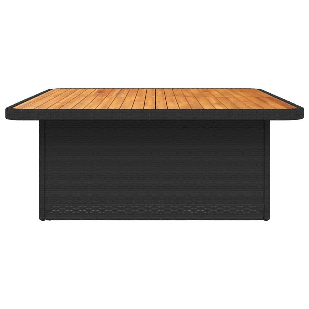 Table de jardin résine tressée et bois acacia noir 110 x 110 x 71 cm - PANGIVO - Image 6
