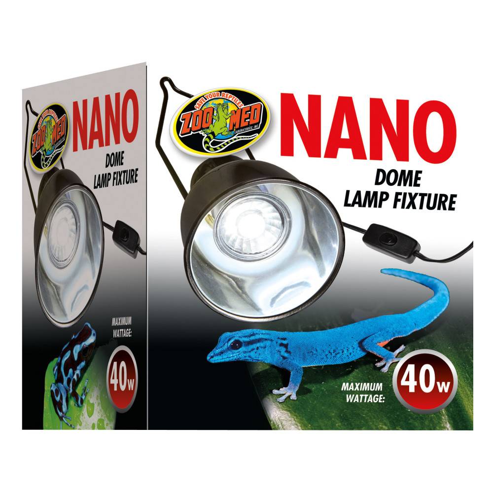 Zoomed - Support de lampe Dôme Nano, 40 watts Zoo Med LF-35E terrarium