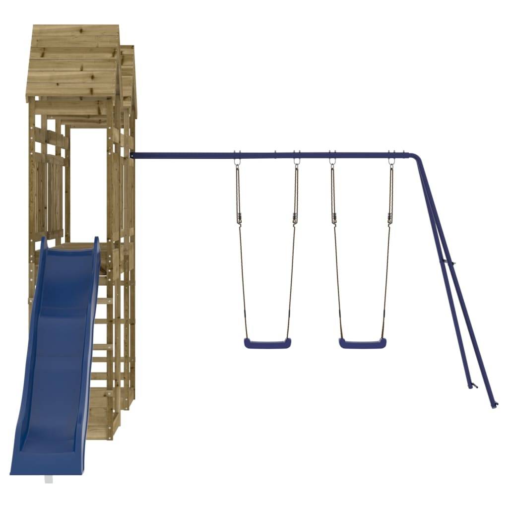 Helloshop26 - Aire de jeux d'extérieur balançoires toboggan portiques robuste jeux jardin 315 x 547 x 264 cm bois de pin imprégné - Imagen 3