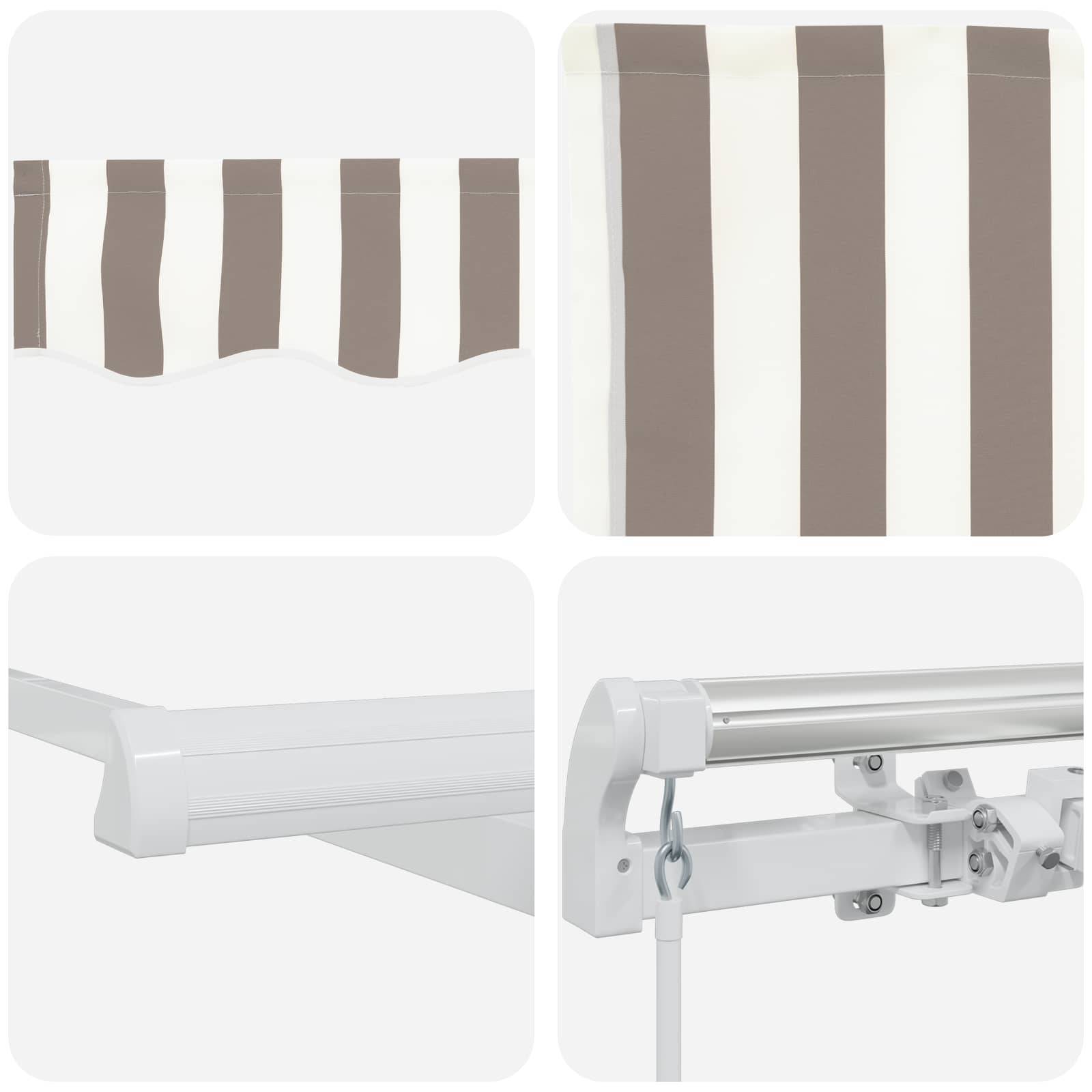 ComfortXL - Store banne manuel aluminium pour terrasse protection solaire gris clair 4x3m - ComfortXL Outdoor Living - Image 4
