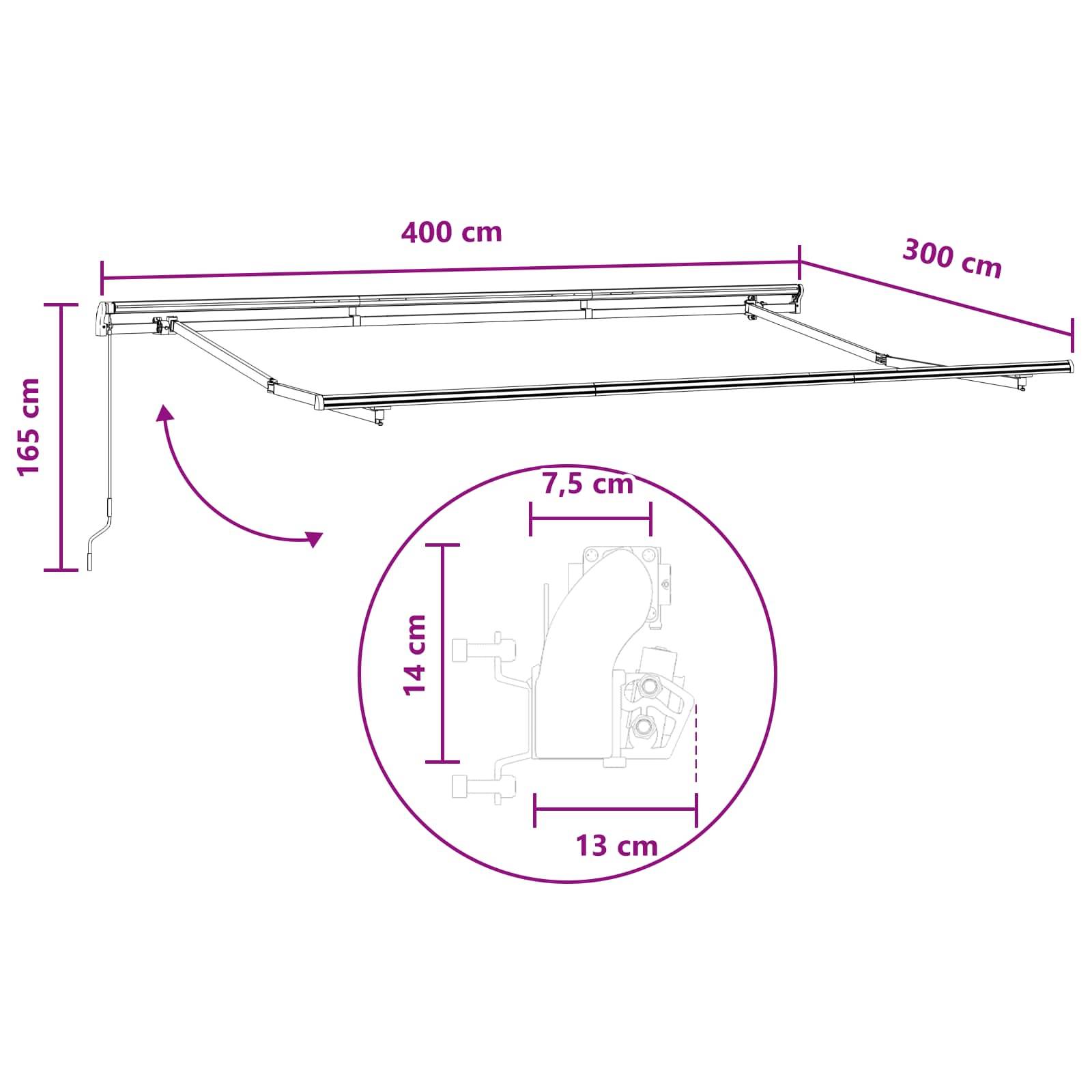 ComfortXL - Store banne manuel aluminium pour terrasse protection solaire gris clair 4x3m - ComfortXL Outdoor Living - Image 7