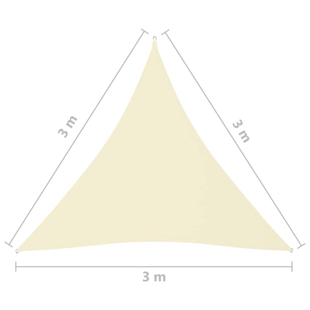 Helloshop26 - Voile toile d'ombrage parasol parasol tissu oxford triangulaire 3 x 3 x 3 m crème - Imagen 6