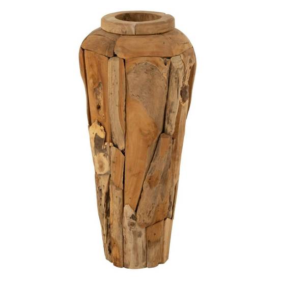 Vase Déco en Teck "Scot" 92cm Naturel - Image 1