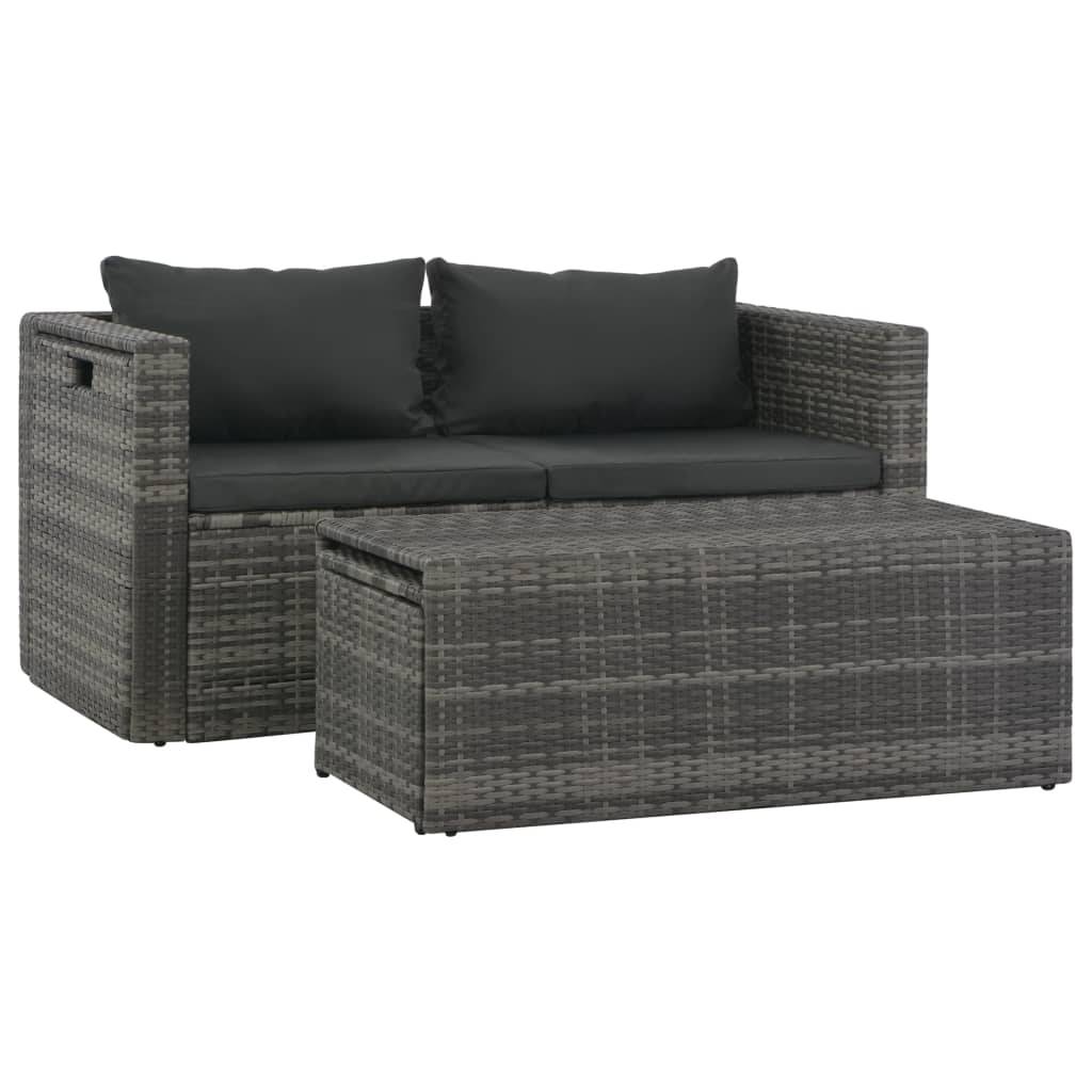 Vidaxl - Salon de jardin avec coussins 6 pcs Résine tressée Gris vidaXL 44722 - Imagen 3