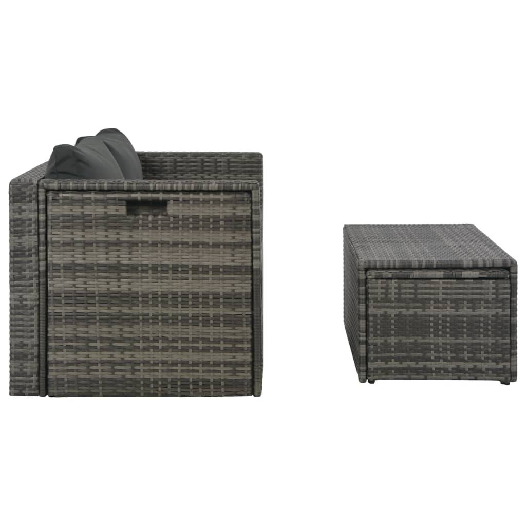 Vidaxl - Salon de jardin avec coussins 6 pcs Résine tressée Gris vidaXL 44722 - Imagen 4