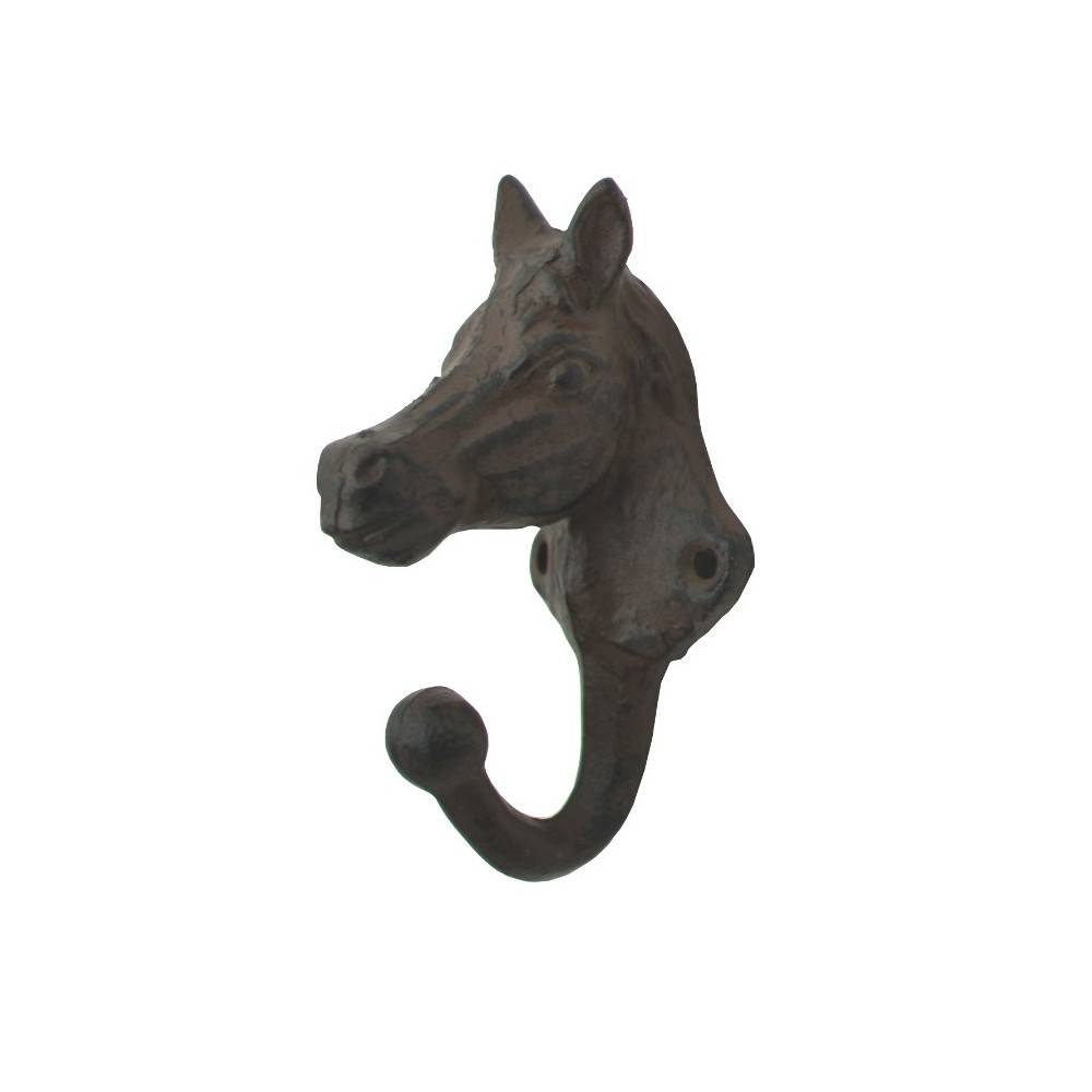 Porte manteau en fonte marron 12.5 x 8 cm Chemin de campagne
