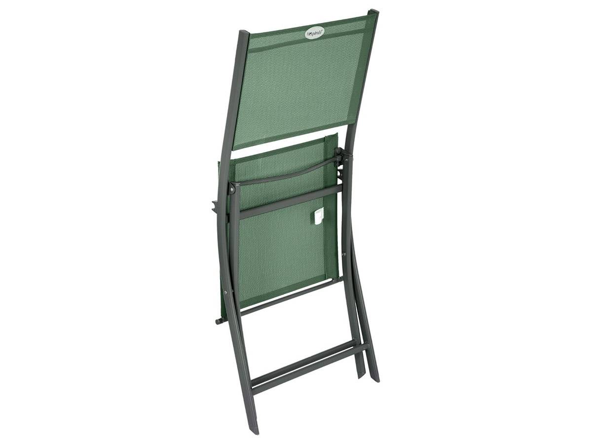 Hesperide - Lot de 4 Chaises de jardin pliante métal Modula Olive/Graphite - Hespéride - Imagen 4