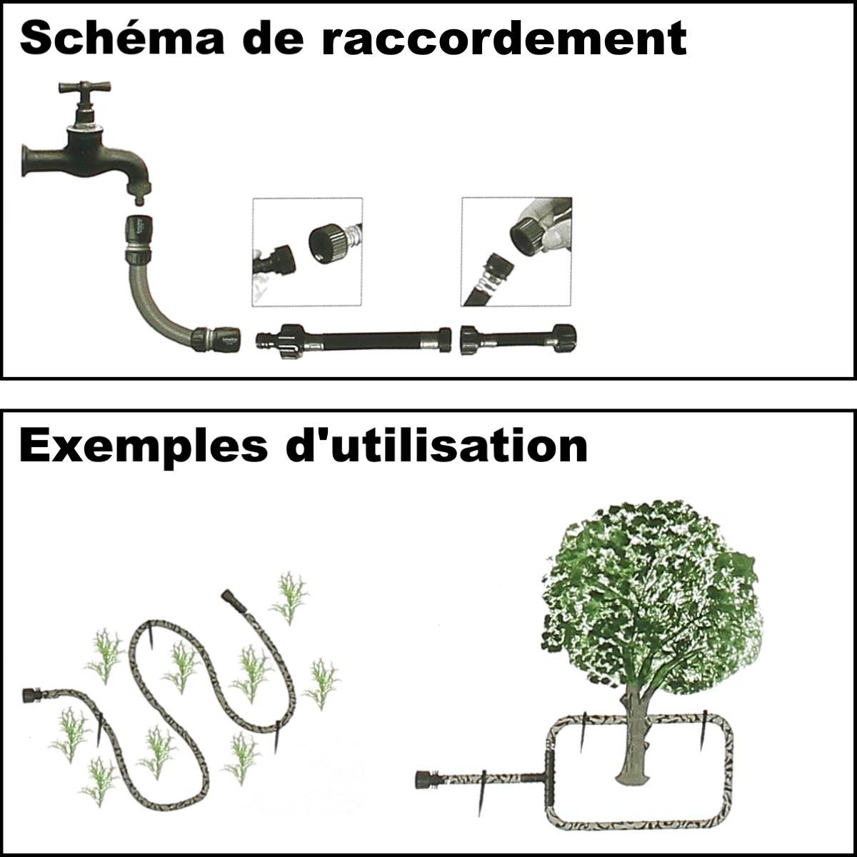 Gt Garden - Tuyau d'arrosage micro-poreux Ø 12.5 mm (1/2 pouce) - Longueur 7.50 mètres - GT GARDEN - Imagen 3