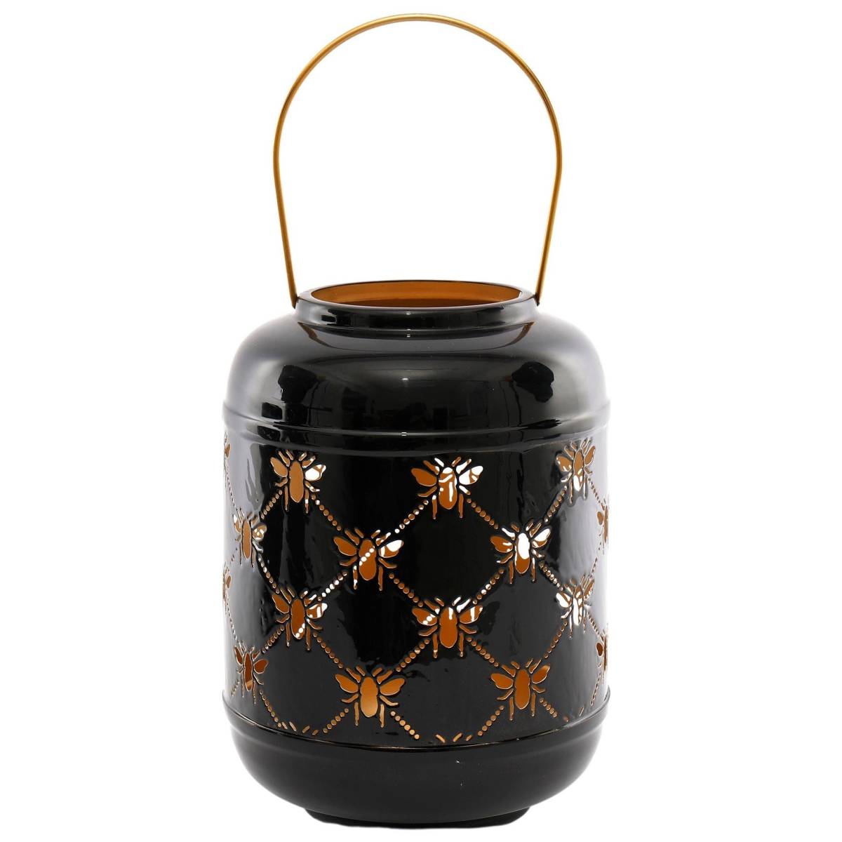Sil - Lanterne ronde ajourée en métal Abeille 14 x 25 cm Sil - Imagen 1