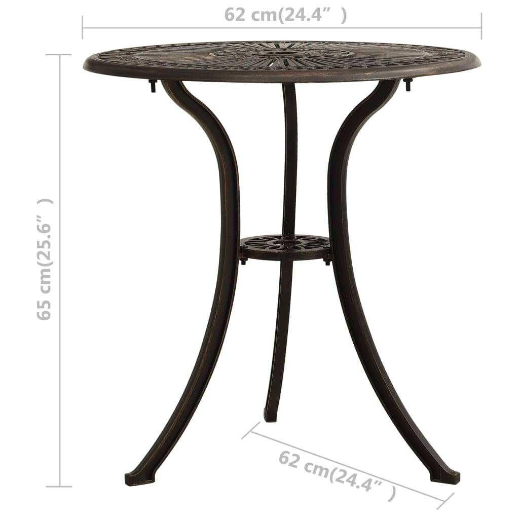 ComfortXL - Table de Bistro Ronde Ø62cm en Aluminium Moulé Bronze avec Trou pour Parasol – ComfortXL Outdoor Living - Image 6