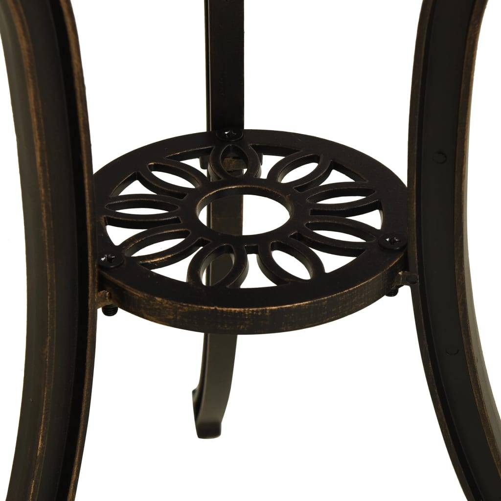 ComfortXL - Table de Bistro Ronde Ø62cm en Aluminium Moulé Bronze avec Trou pour Parasol – ComfortXL Outdoor Living - Image 5