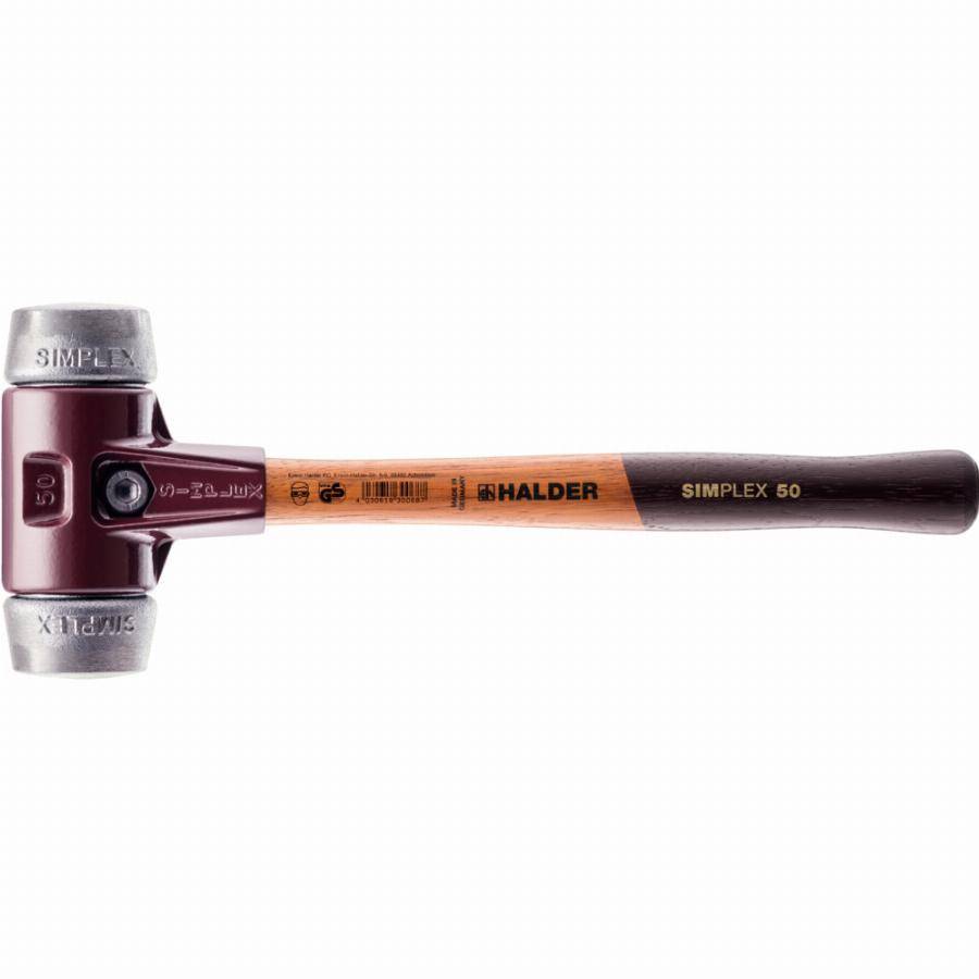 Maillet HALDER SIMPLEX Métal doux avec boîtier en fonte malléable et manche en bois - D=50 mm - 3009.050