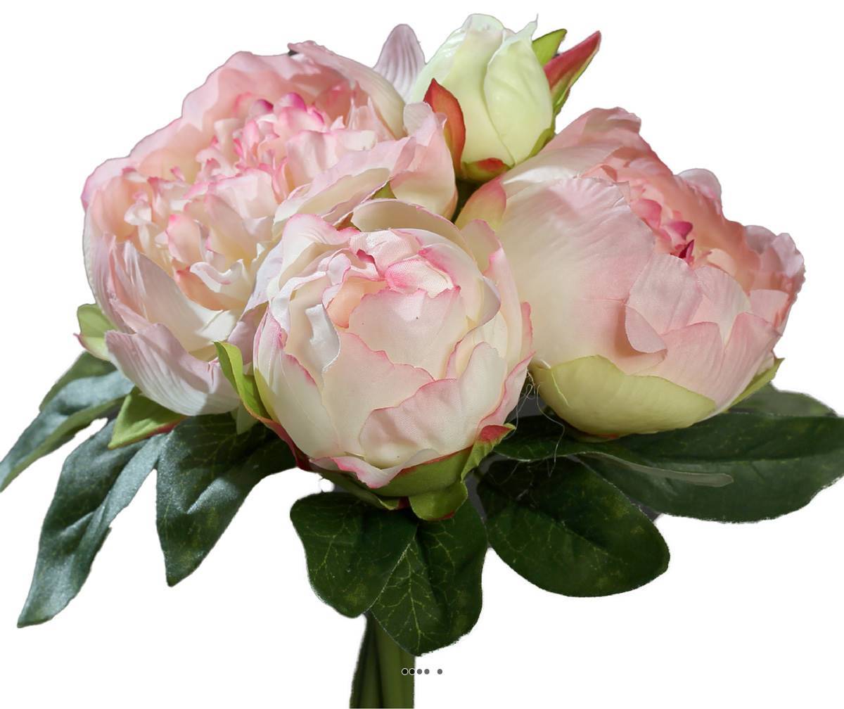 Artificielles - Bouquet de superbes Pivoines Rose artificielles Hauteur 20 cm Top - couleur: Rose pâle - Imagen 2