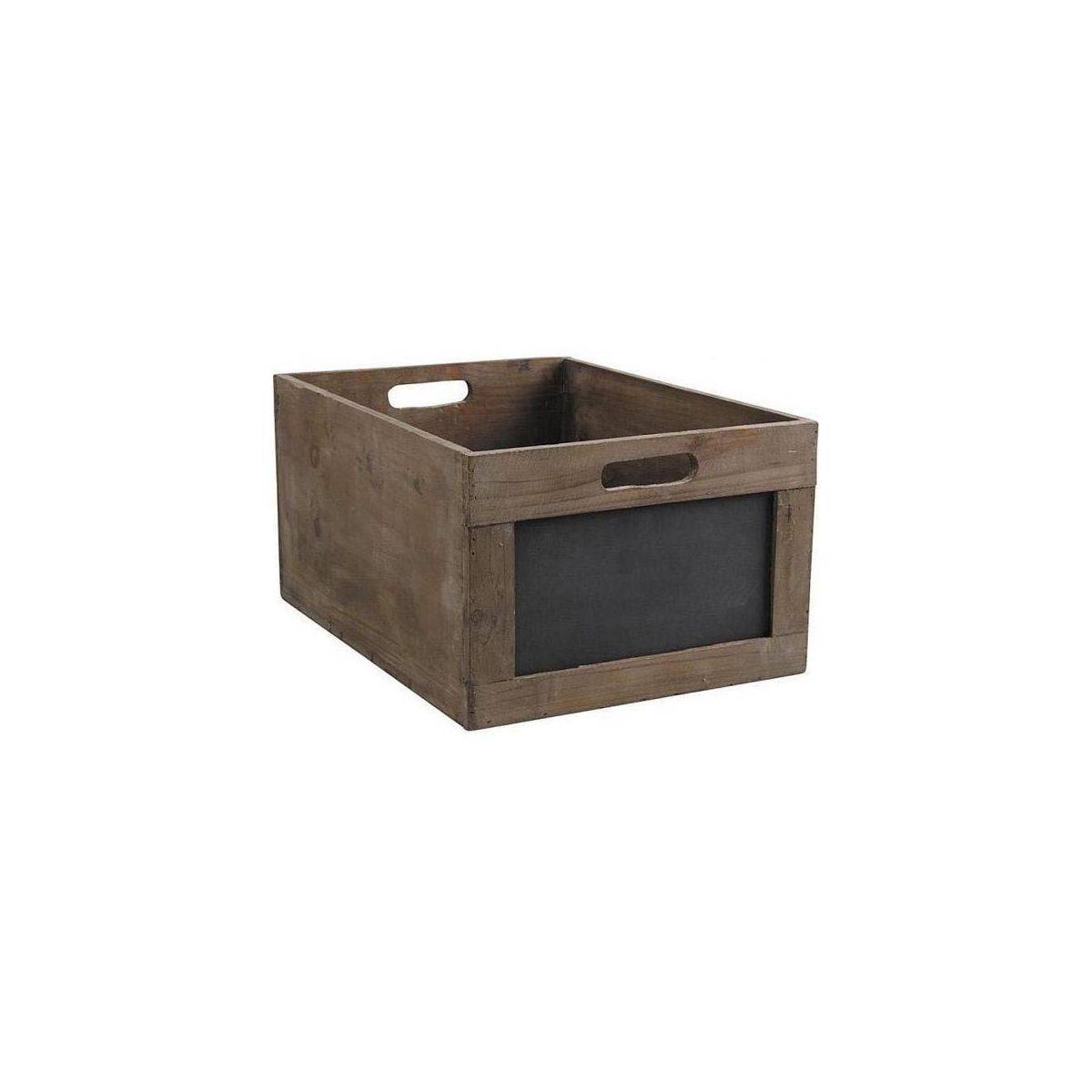 Aubry Gaspard - Caisse de rangement en bois avec ardoise 39 x 29 x 20 cm - Image 1