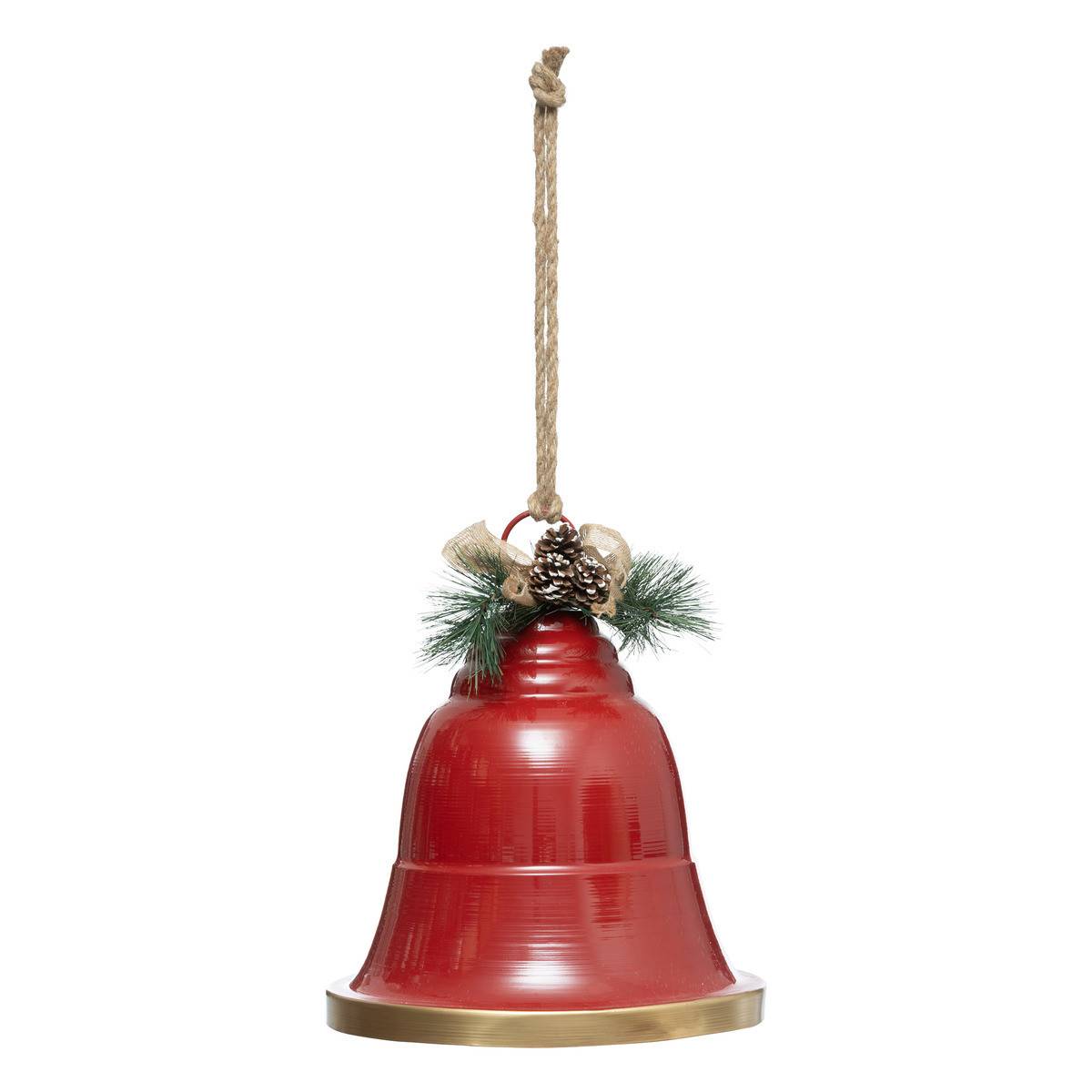 Fééric Lights & Christmas - Déco de Noël Cloche en Métal Rouge H 66 cm
