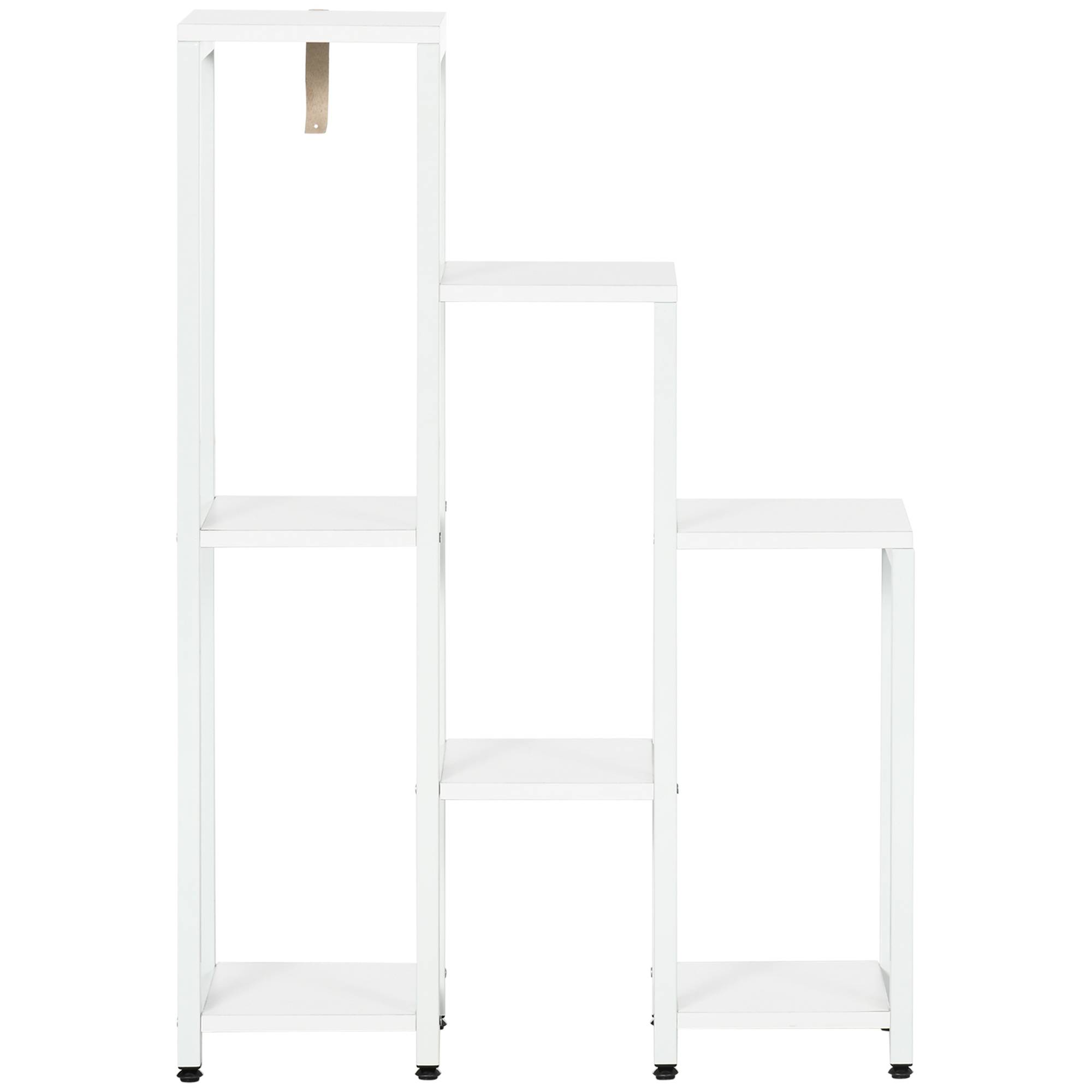Support à fleurs Outsunny 7 niveaux intérieur extérieur acier blanc 65 x 23 x 94,5 cm étagère plantes jardin - Image 9