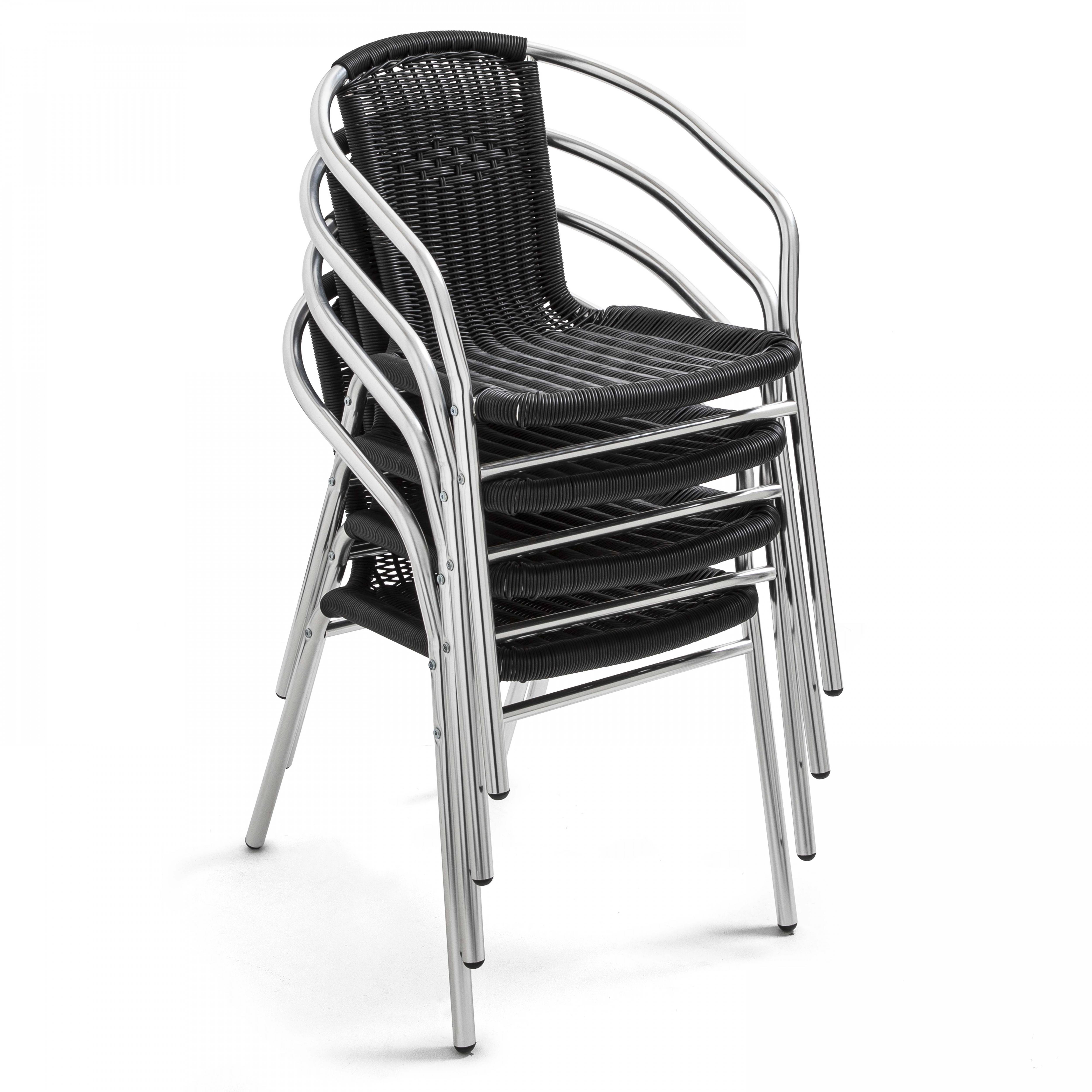 Oviala - Table de jardin ronde en aluminium et 2 fauteuils Brixton - Oviala - Imagen 6