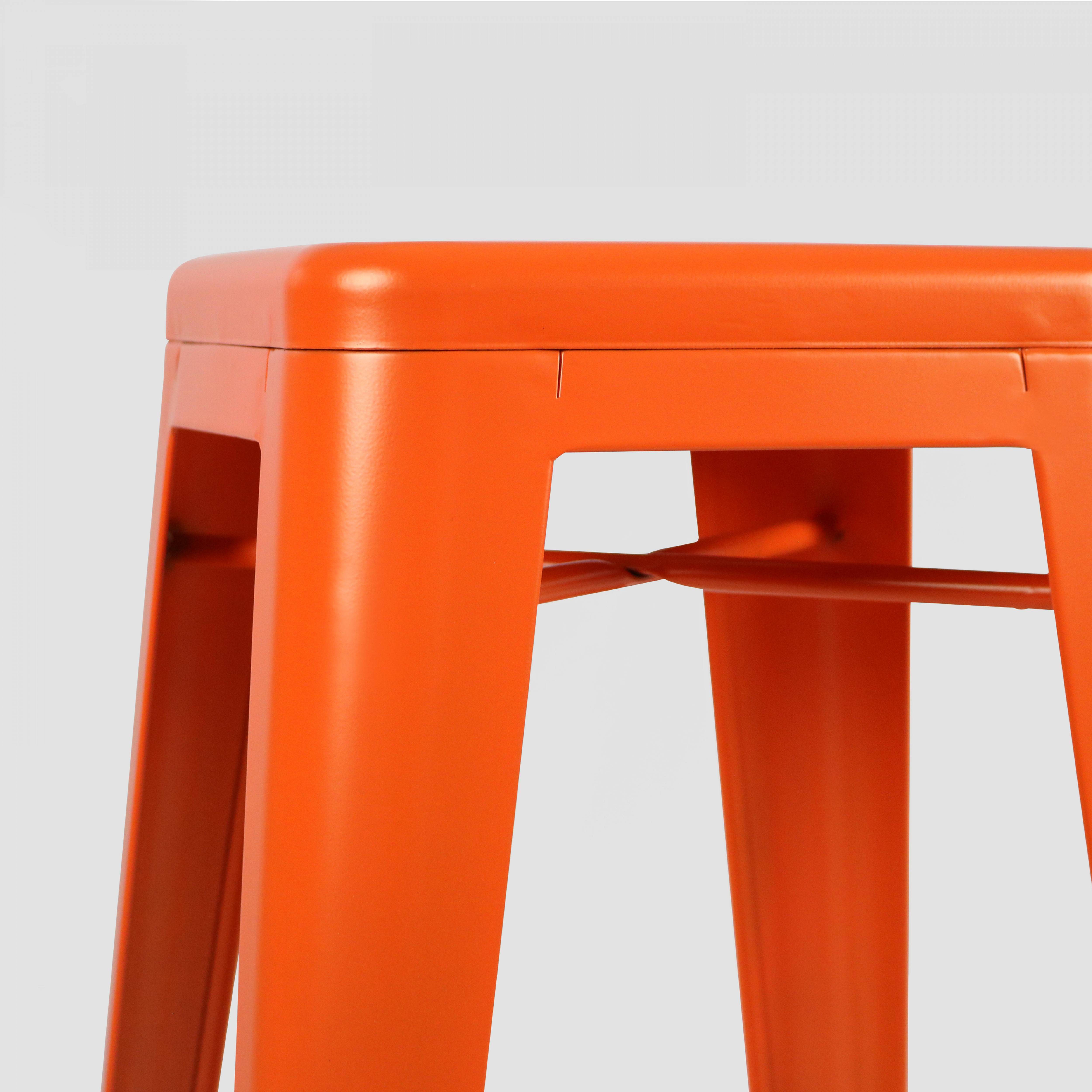 Oviala - Tabouret de bar en métal orange mat Indus - Oviala - Imagen 4