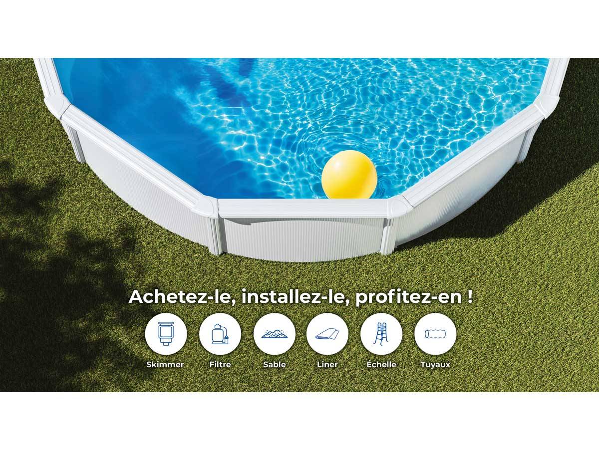 Gré - Piscine acier blanc Bora Bora ronde 3,70 x 1,22 m - Gré - Image 4