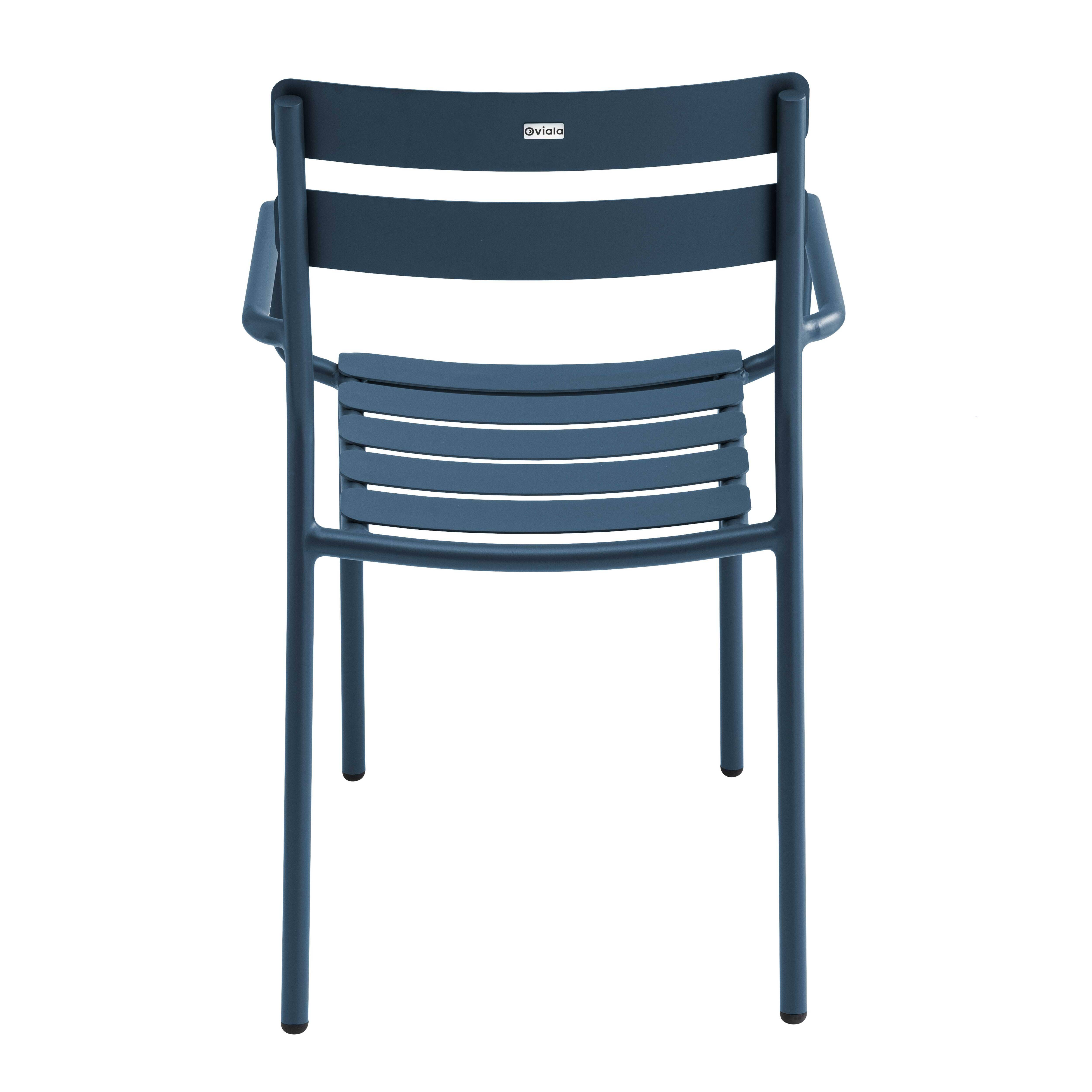 Oviala - Fauteuil de terrasse en aluminium bleu foncé Almada - Oviala - Imagen 5