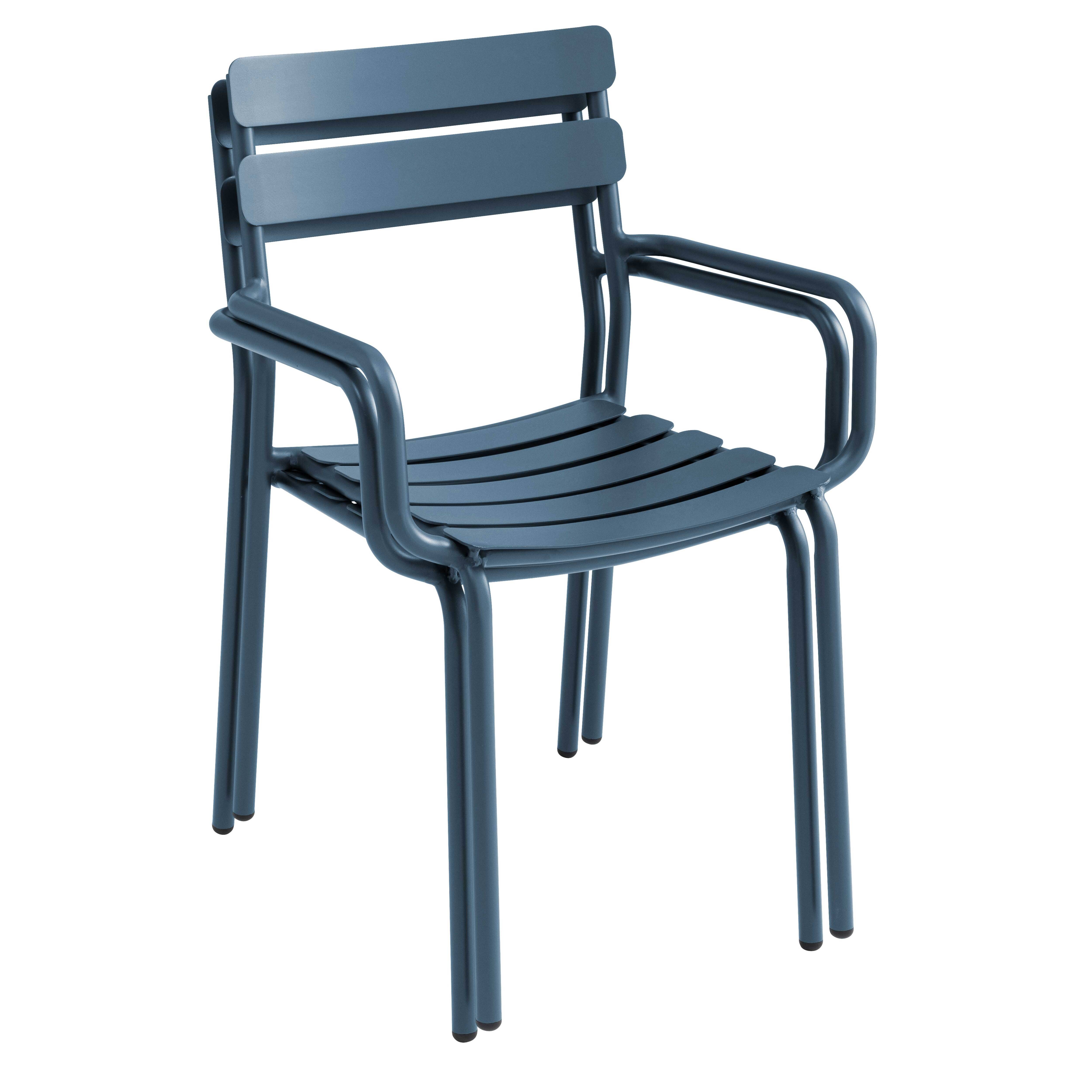 Oviala - Fauteuil de terrasse en aluminium bleu foncé Almada - Oviala - Imagen 3