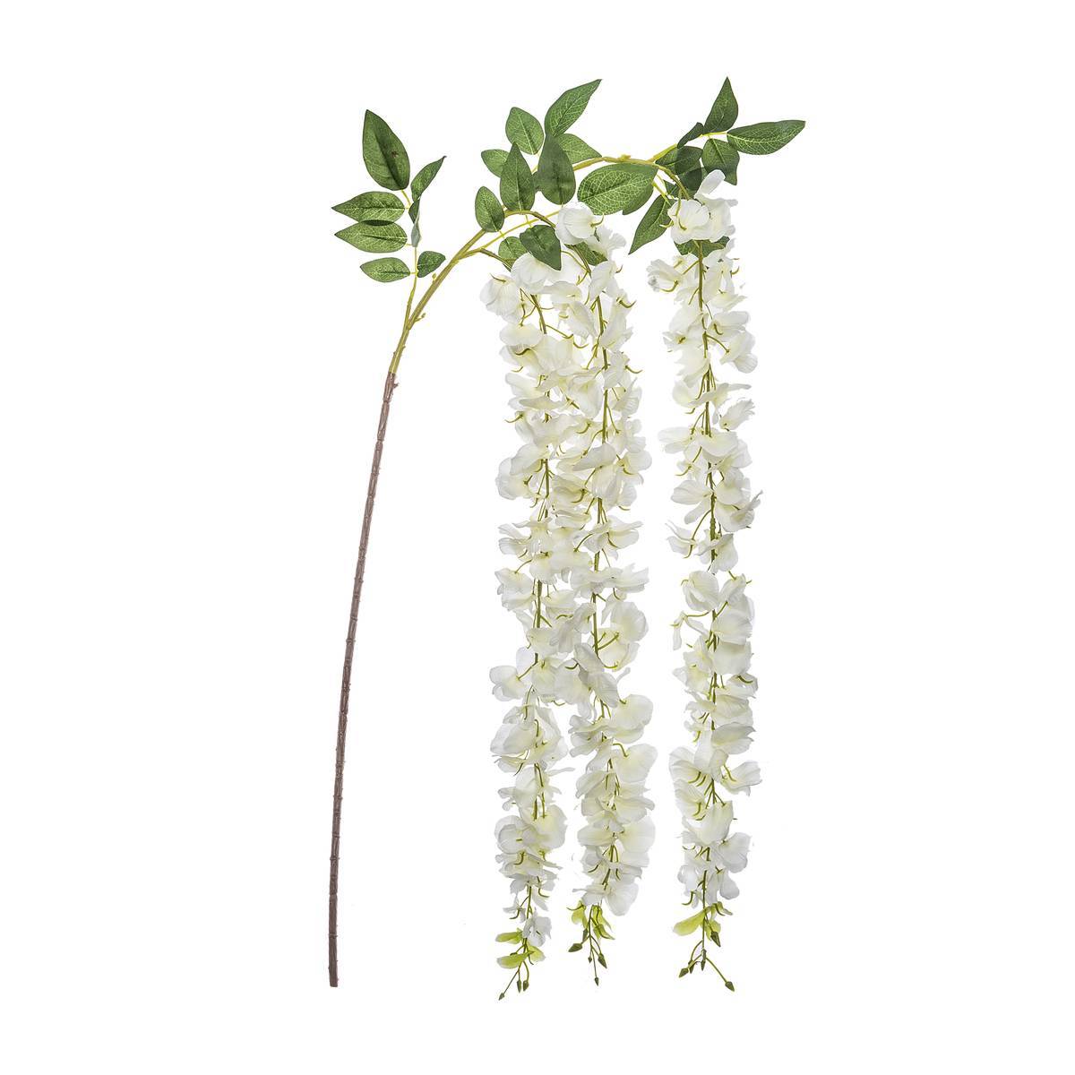 Atmosphera - Tige de glycine artificielle blanc H130cm - Atmosphera Créateur d'intérieur - Image 1