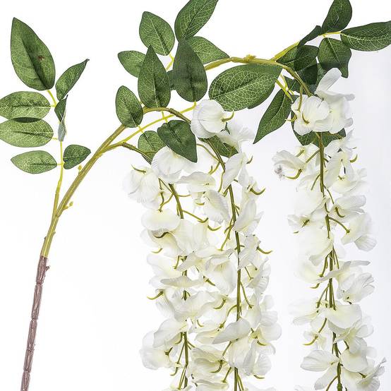 Fleur Artificielle "3 Glycines" 130cm Blanc - Image 2
