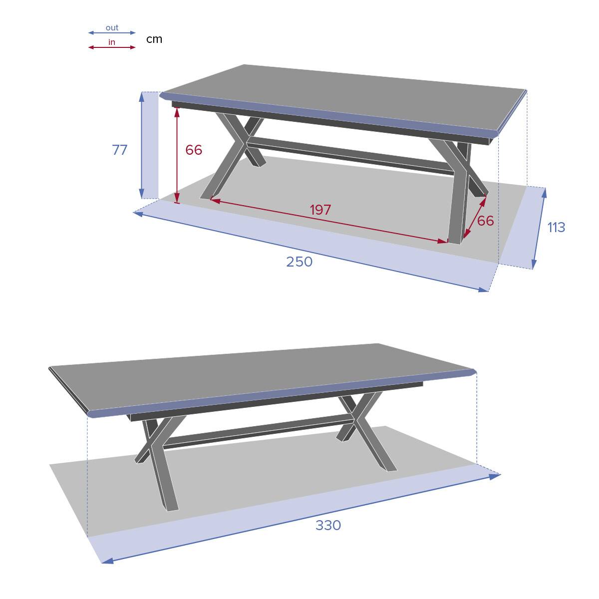 Hesperide - Table de jardin extensible "Axiome" ardoise granitée 12 places en aluminium traité époxy - Hespéride - Imagen 7