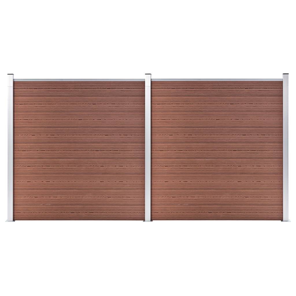Clôture de jardin WPC 353 x 186 cm Marron - PANGIVO - Image 1