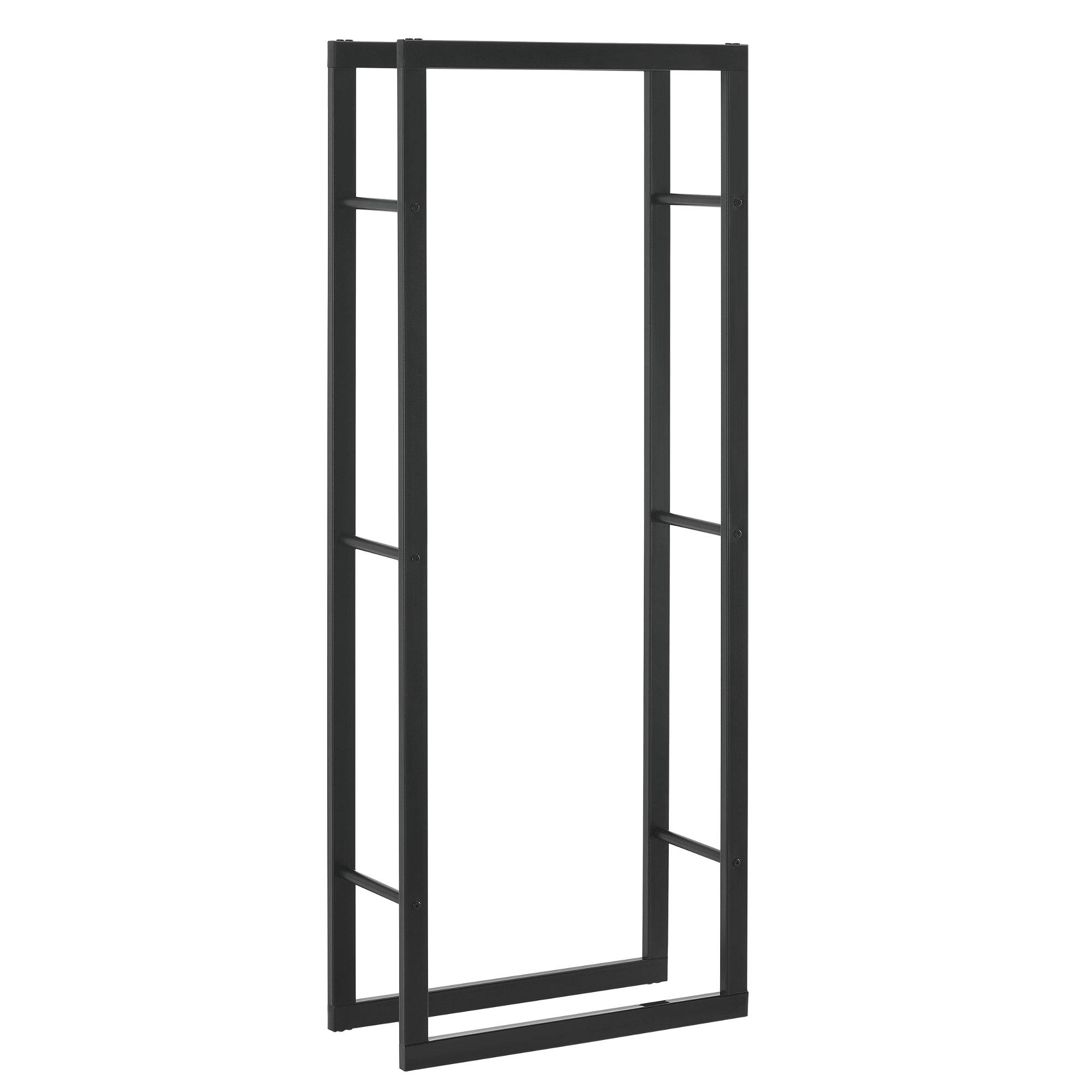 Helloshop26 - Porte-bûches robuste range-bûches solide support pour bois de chauffage rangement efficace pour intérieur extérieur acier laqué 60 x 150 x 25 cm noir - Imagen 1