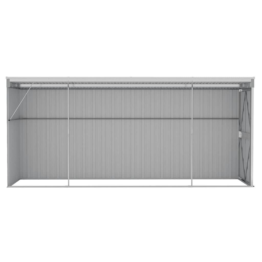 PANGIVO - Abri de jardin mural avec double porte - Acier galvanisé - Gris 118x382x178 cm - Surface au sol 4,51m² - PANGIVO - Image 3