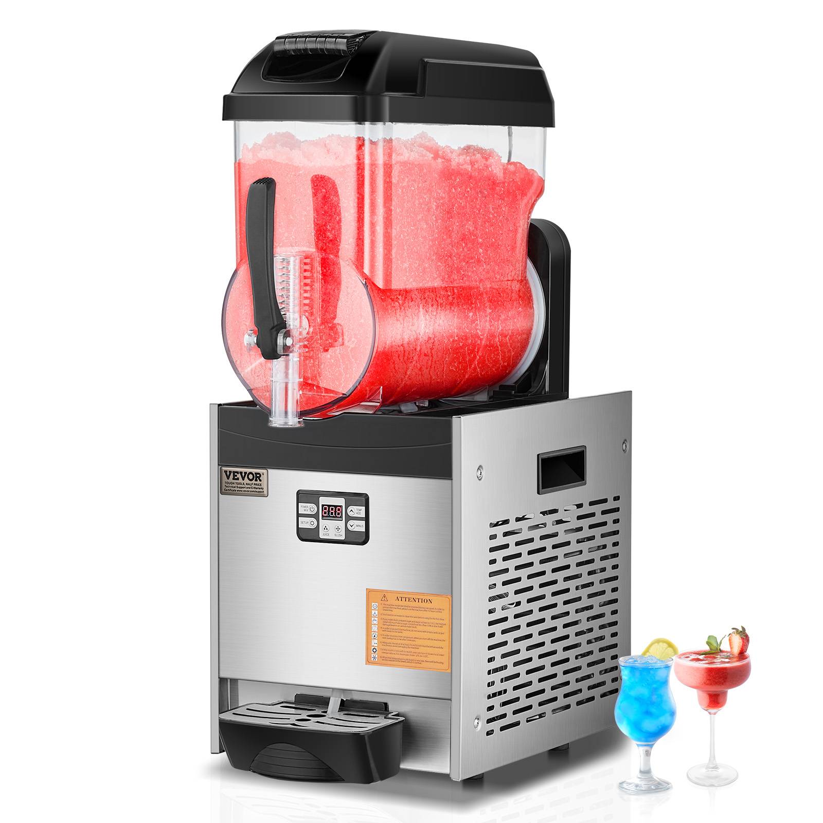 VEVOR Machine à granite commerciale 12L, inox 48 tasses, pour restaurants/cafés/bars. - Image 1