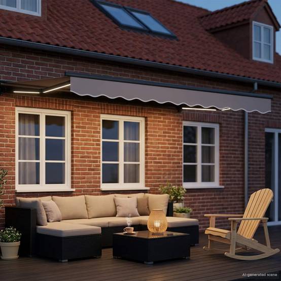 ComfortXL - Store banne électrique polyester terrasse ombre motorisée Gris Clair Anthracite 3x2,5m - ComfortXL Outdoor Living - Image 3
