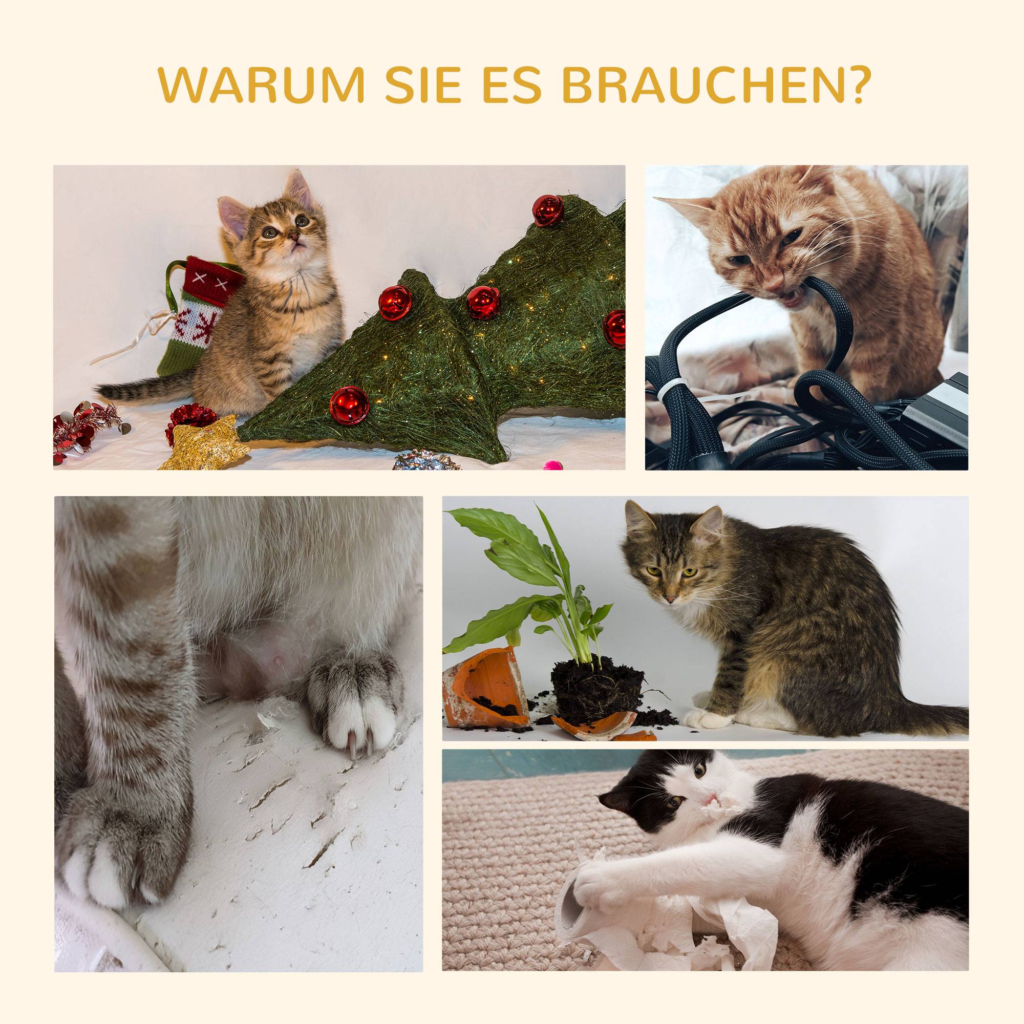 Arbre à chat PawHut 83 cm, poteau à griffer en sisal, tour d'escalade pour petits chats, gris foncé - Image 9