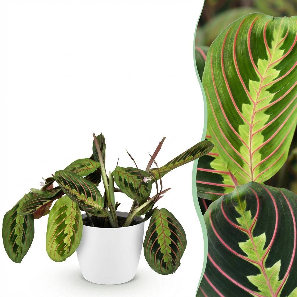 Maranta Fascinator Tricolour - Pet-friendly - Pot de 12cm - Hauteur 25cm - Blanc - Plantes d'intérieur - Image 7