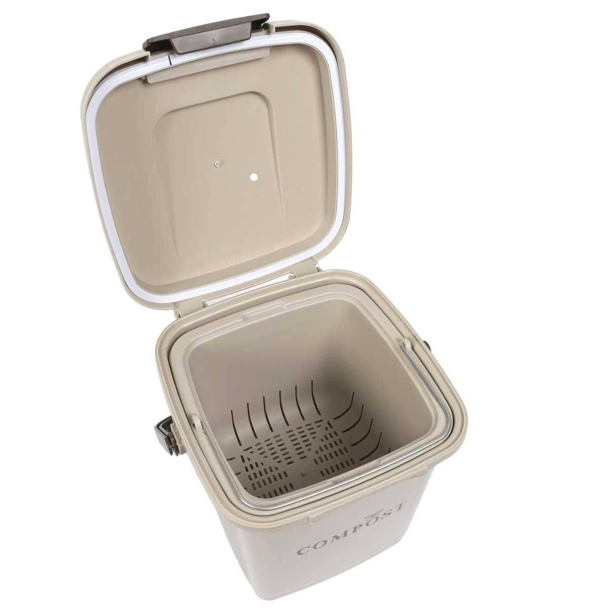 Poubelle à Compost 8L avec Panier Perforé et Couvercle à Clapet - FLIRIS - Image 5